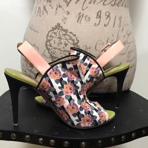 NICHOLAS KIRKWOOD FLORAL STRIPED SANDALS‎ - Picture 2 of 7
